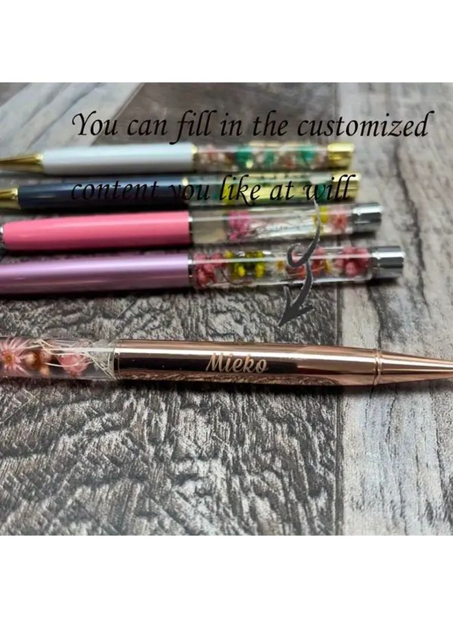 Rose Golden Personalized Engraved Flower Pens 3pcs Motivational Gifts - Image 1