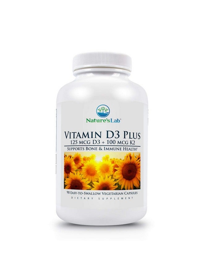 Nature's Lab Vitamin D3 Plus Contains Vitamins D3 And K2 (Mk7) For Immune Support Healthy Bones And Cardiovascular Health* Gluten Free Non Gmo 90 Capsules (3 Month Supply) - Image 2