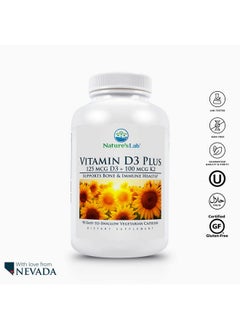Nature's Lab Vitamin D3 Plus Contains Vitamins D3 And K2 (Mk7) For Immune Support Healthy Bones And Cardiovascular Health* Gluten Free Non Gmo 90 Capsules (3 Month Supply)  - Image 4