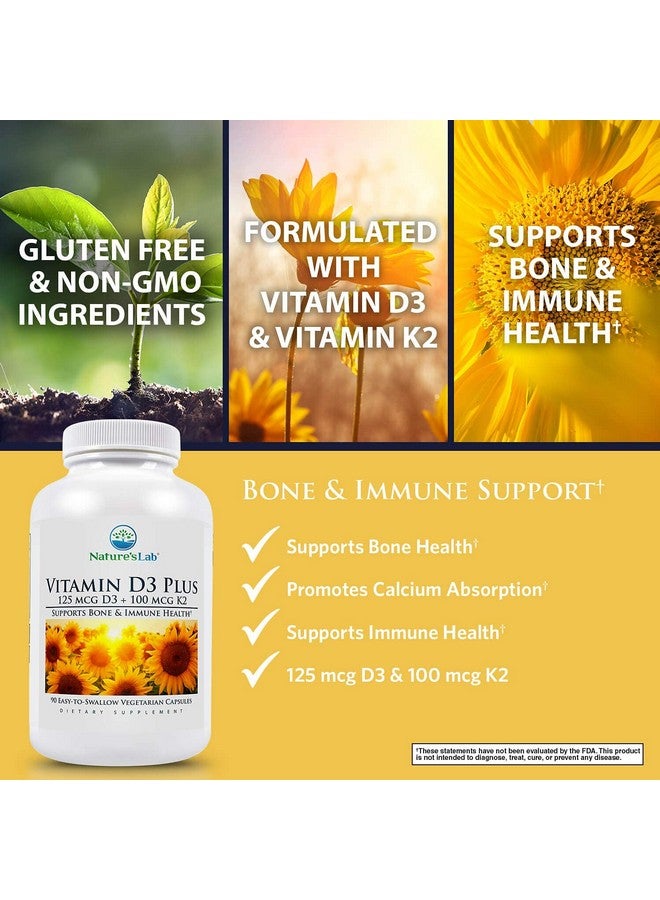 Nature's Lab Vitamin D3 Plus Contains Vitamins D3 And K2 (Mk7) For Immune Support Healthy Bones And Cardiovascular Health* Gluten Free Non Gmo 90 Capsules (3 Month Supply) - Image 5
