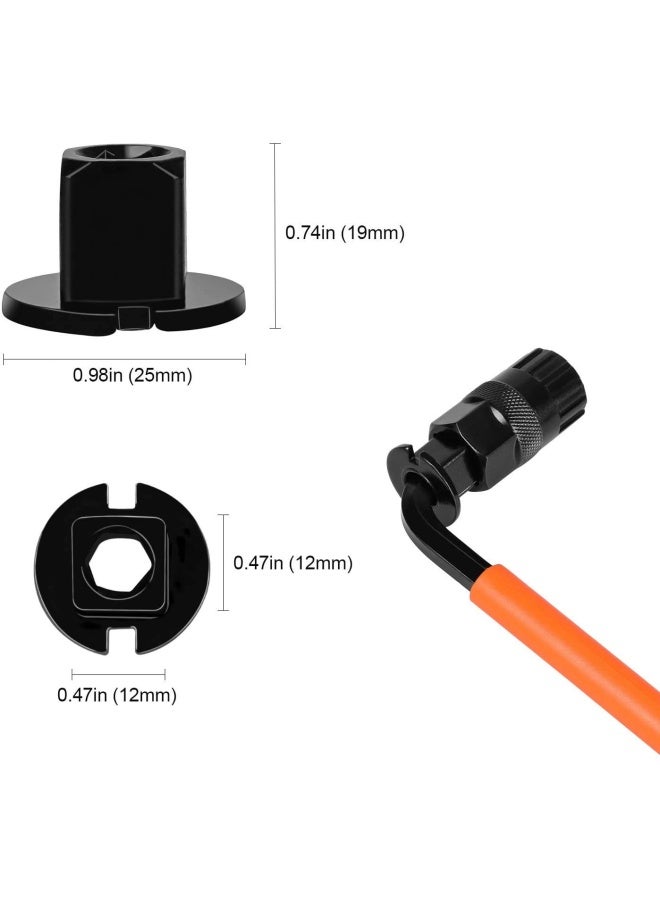 Oumers Bike Cassette Removal Tool With Chain Whip And Auxiliary Wrench Bicycle Sprocket Removal Tools Bicycle Cassette Lock Ring Removal Freewheel Remover Wrench Sprocket Remover  - Image 5