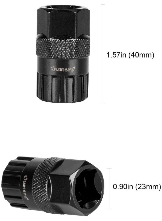 Oumers Bike Cassette Removal Tool With Chain Whip And Auxiliary Wrench Bicycle Sprocket Removal Tools Bicycle Cassette Lock Ring Removal Freewheel Remover Wrench Sprocket Remover  - Image 4