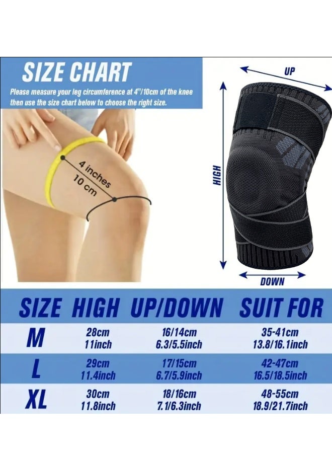 سوبر زي يوث دعامة الركبة، دعامة ركبة من السيليكون لامتصاص الصدمات، قطعتان من دعامة الركبة للرجال، وسادات ركبة قابلة للتهوية لتخفيف ضغط الركبة، لون أسود - Image 3