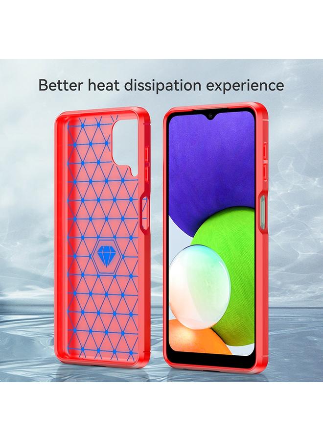 اس-توب جراب لهاتف Samsung Galaxy A22 مصنوع من ألياف الكربون المصقولة TPU - Image 3