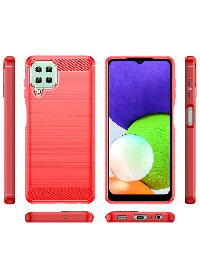 اس-توب جراب لهاتف Samsung Galaxy A22 مصنوع من ألياف الكربون المصقولة TPU - Image 2