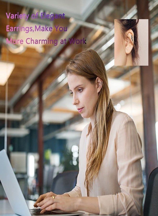 Jstyle 16 Gauge Cartilage Earrings for Women Hypoallergenic Surgical Stainless Steel Earring Sets for Multiple Piercing Daith Conch Tragus Helix Piercing Jewelry Black - Image 5