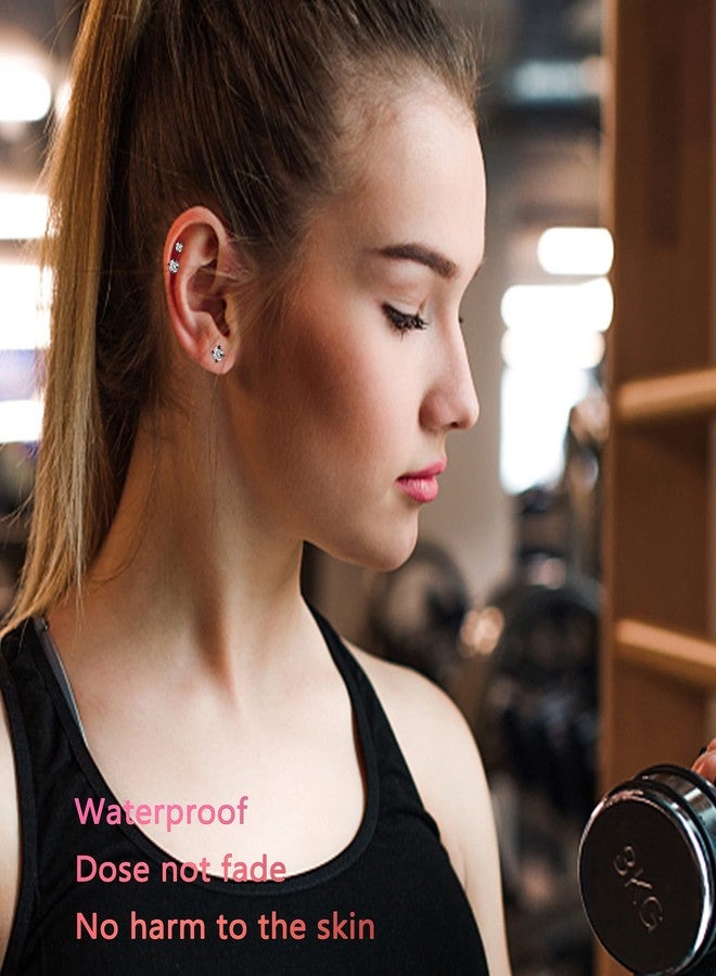 Jstyle 16 Gauge Cartilage Earrings for Women Hypoallergenic Surgical Stainless Steel Earring Sets for Multiple Piercing Daith Conch Tragus Helix Piercing Jewelry Black - Image 4