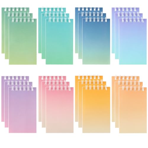 Atiloy Small Spiral Notebook 24 Pcs Mini Journal Pocket Notebooks Set Colorful Cover Notebooks for Kids Party Supplies Teacher Children Classroom Rewards - Image 1