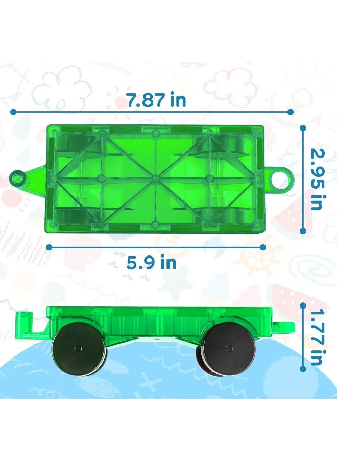MAGNA-TILES Magnetic Tiles Cars Construction Set, 2 PCS Magnet Cars Magnetic Building Blocks Cars Toy for Kids Ages 4-8  - Image 3