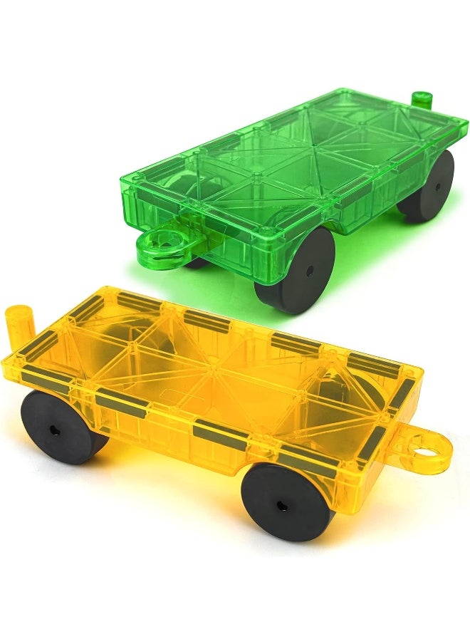 MAGNA-TILES Magnetic Tiles Cars Construction Set, 2 PCS Magnet Cars Magnetic Building Blocks Cars Toy for Kids Ages 4-8  - Image 1