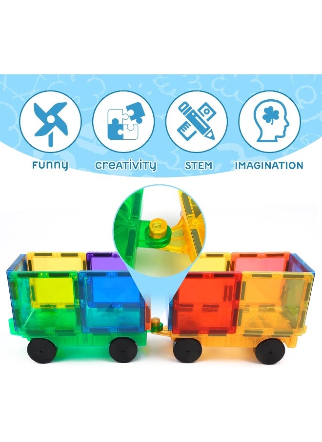 MAGNA-TILES Magnetic Tiles Cars Construction Set, 2 PCS Magnet Cars Magnetic Building Blocks Cars Toy for Kids Ages 4-8  - Image 2