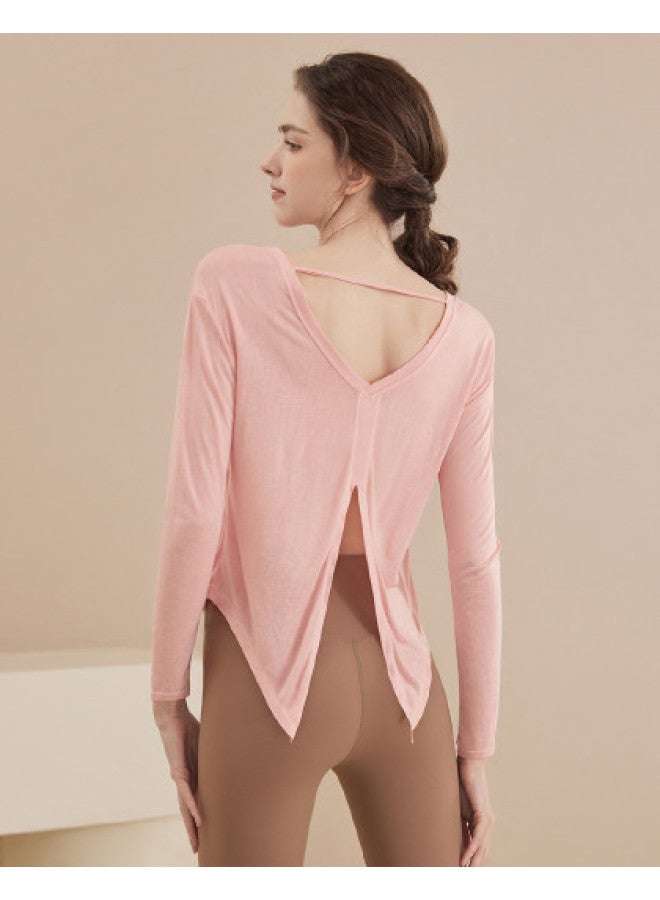YouYou Backless Yoga Wear Spring And Autumn Women's Long Sleeve New Professional Pilates Loose Fitness Casual Sports Shirt - Image 1