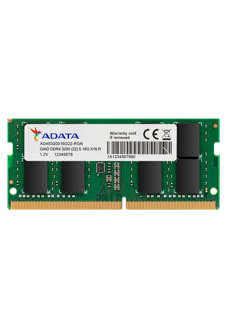 أداتا - ذاكرة RAM اكس بي جي الاولي ذاكرة RAM سوديم المفردة بتقنية DDR4 بسعة 16 جيجابايت تردد 3200Mhz وسرعة نقل بيانات 22 وبي سي 4-25600 عدد اسنان الـRAM الواحدة 260 سن طراز (AD4S320016G22-SGN) - Image 1