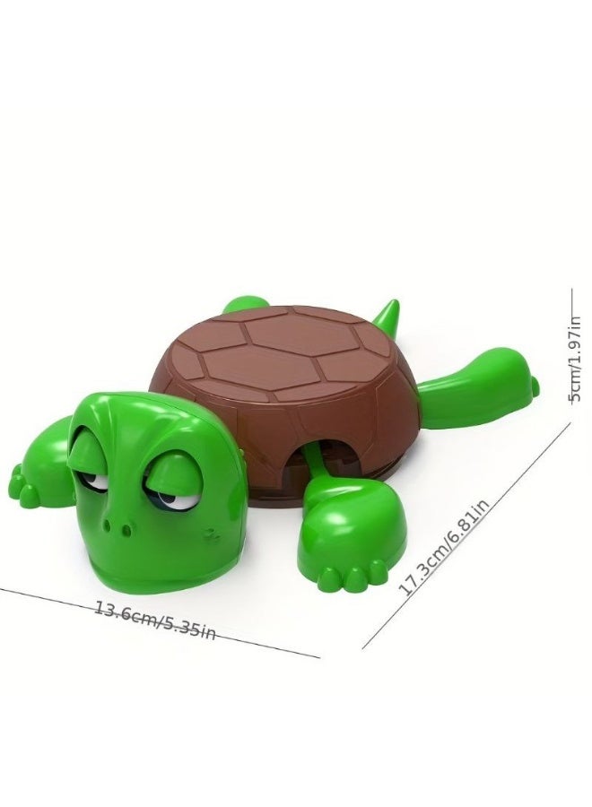 Shocked Stare Turtle Coaster Set, Funny 2-in-1 Cup Holder and Heat Insulated Mats, Creative Office & Home Desk Decor with 5 Removable Coasters - Green - Image 1