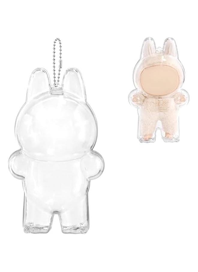 Arabest Protective Case for LABUBU, High Clear Case Cover for Labubu Doll, Acrylic Display Box with Keychains (Doll Not Include)  - Image 1