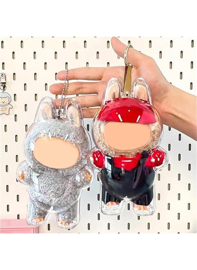 Arabest Protective Case for LABUBU, High Clear Case Cover for Labubu Doll, Acrylic Display Box with Keychains (Doll Not Include)  - Image 3