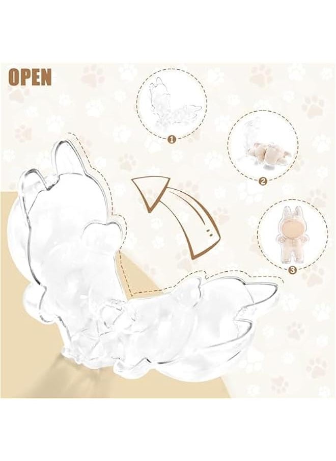 Arabest Protective Case for LABUBU, High Clear Case Cover for Labubu Doll, Acrylic Display Box with Keychains (Doll Not Include)  - Image 5