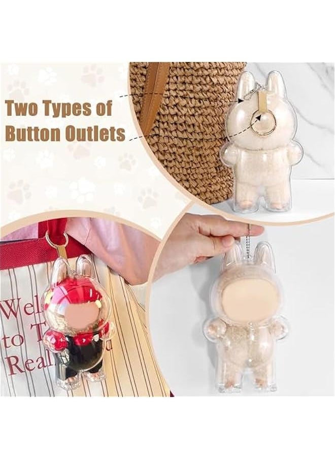 Protective Case for LABUBU, High Clear Case Cover for Labubu Doll, Acrylic Display Box with Keychains (Doll Not Include)