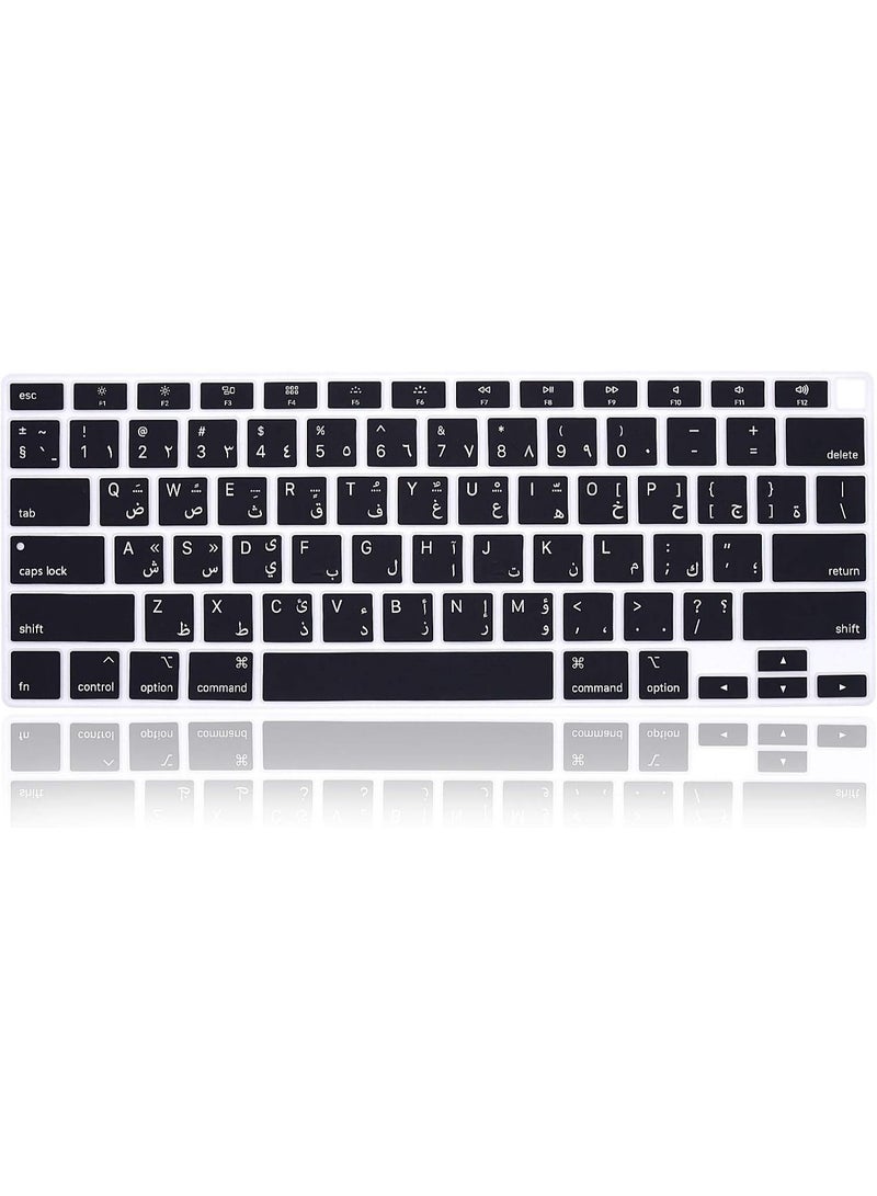 أمم غطاء لوحة مفاتيح سيليكون عربي وإنجليزي لجهاز MacBook Air 13" (A2179، A2337 M1، إصدار 2020) – جلد واقي ناعم فائق النحافة لملحقات MacBook Air –  واقي لوحة مفاتيح مقاوم للغبار، قابل للغسل، ومتين (تخطيط أمريكي) - Image 1