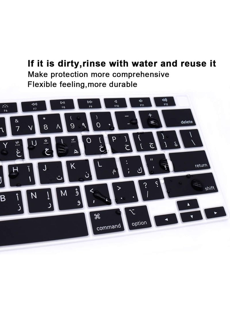 أمم غطاء لوحة مفاتيح سيليكون عربي وإنجليزي لجهاز MacBook Air 13" (A2179، A2337 M1، إصدار 2020) – جلد واقي ناعم فائق النحافة لملحقات MacBook Air –  واقي لوحة مفاتيح مقاوم للغبار، قابل للغسل، ومتين (تخطيط أمريكي) - Image 3