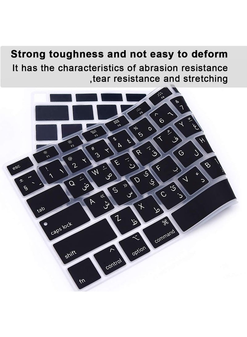 أمم غطاء لوحة مفاتيح سيليكون عربي وإنجليزي لجهاز MacBook Air 13" (A2179، A2337 M1، إصدار 2020) – جلد واقي ناعم فائق النحافة لملحقات MacBook Air –  واقي لوحة مفاتيح مقاوم للغبار، قابل للغسل، ومتين (تخطيط أمريكي) - Image 5