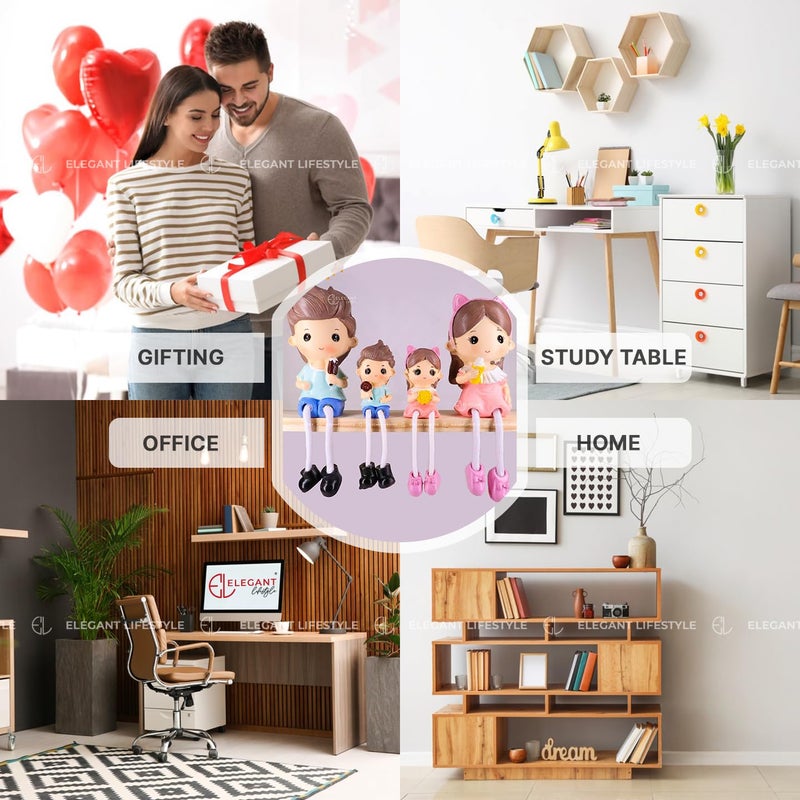ELEGANT LIFESTYLE ELEGANT LIFESTYLE Cute and Sweet Love Horn Head Royal Set Gift for HimHer Or Someone Special Cute Couple Hanging Legs Showpiece - Image 5