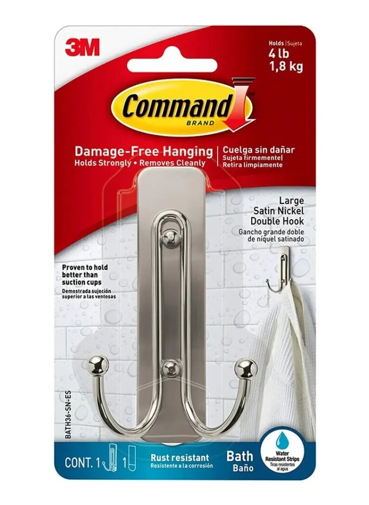 ثري ام خطاف حمام مزدوج كبير من 3M Command 
