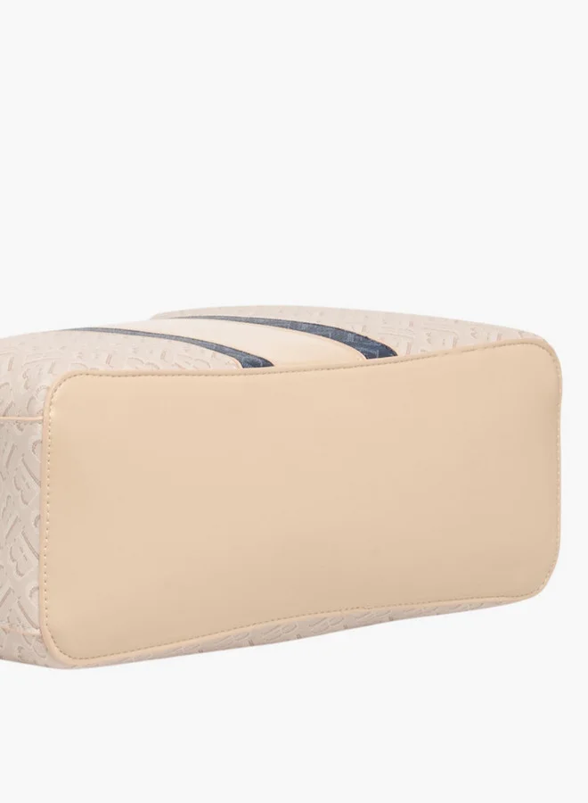 Flora Bella By Shoexpress Monogram Print Tote Bag with Detachable Strap