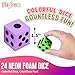 Playbees Neon Big Foam Dice Set 24Pack Jumbo and Colorful Dice for Kids Ideal for Boosting Math Skills Great Gifts and Party Fun - Image 4