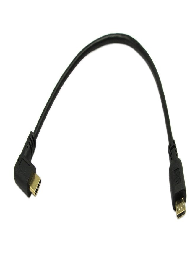 zdyCGTime 10 Inchs Gold Plated USB 2.0 Micro Male to USB Type C Male Right Angle Sync and Charge Converter Adapter Cable Cord（1Pack - Image 2