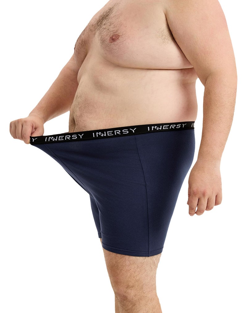 INNERSY Men's Big and Tall Boxer Briefs Cotton Stretch Moisture Wicking Underwear 5-Pack(Dark Retro, 2X) - Image 4