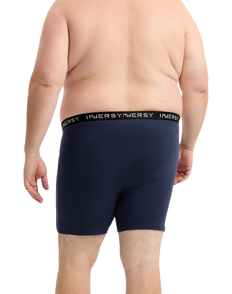 INNERSY Men's Big and Tall Boxer Briefs Cotton Stretch Moisture Wicking Underwear 5-Pack(Dark Retro, 2X) - Image 5