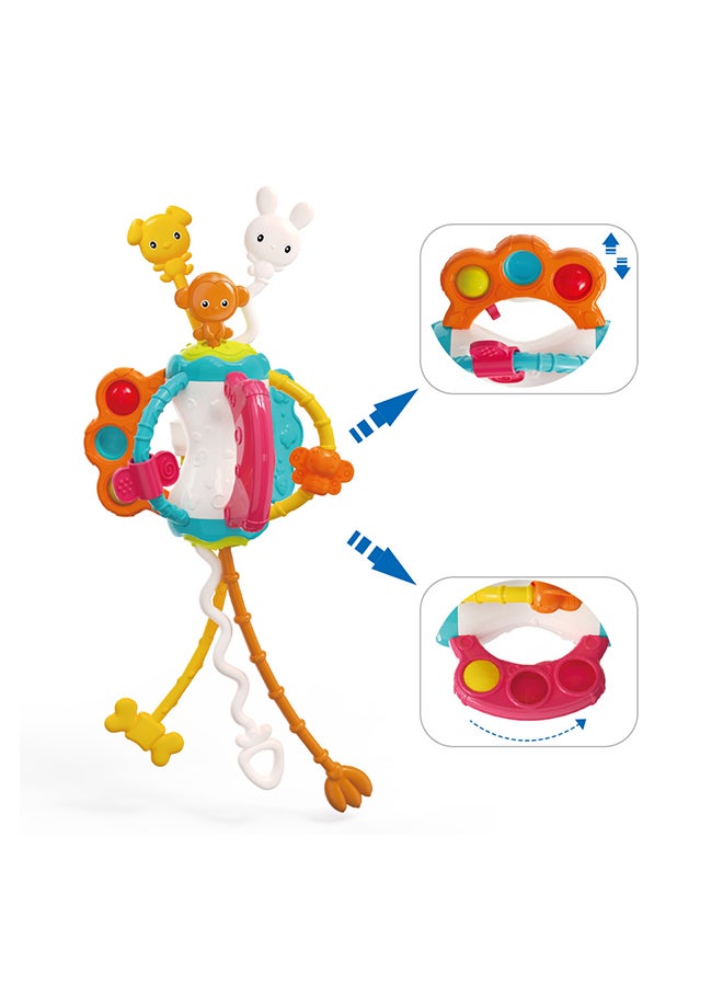 COGNIKIDS Silicone Pull String Sensory Toy for Babies – Montessori Teether & Tactile Learning Toy for 0+ Months | Animal Shapes, Textured Ropes, Motor Skill Activity | BPA-Free & Food Grade - Image 3
