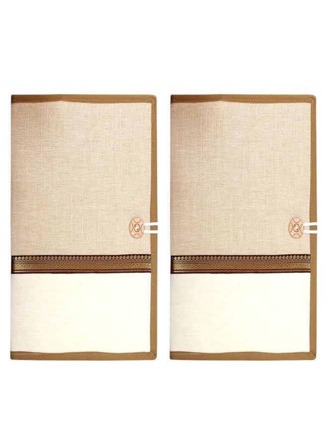 مجلدات ملفات من القماش المطبوع من FutureX للشهادات، حامل للمستندات، مجلد مؤتمرات من الجوت (المقاس: A4، أبيض ملكي، عبوة من قطعتين) - Image 1