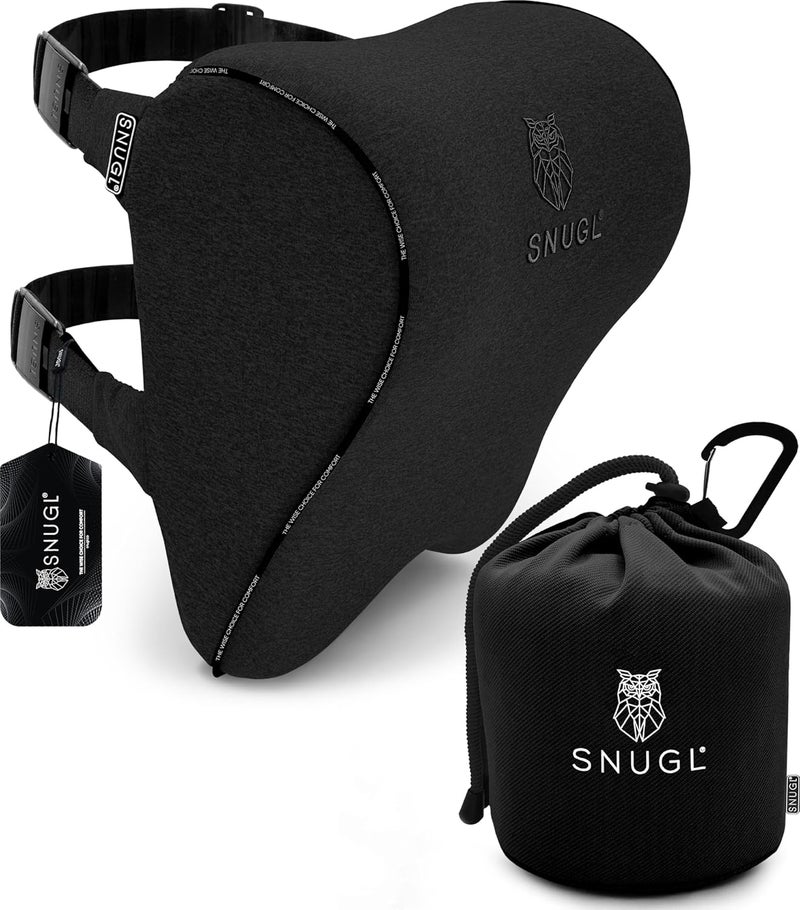 SNUGL Car Neck Support Pillow | Memory Foam | Ergonomic Headrest for Comfort and Support (Black) - Image 1