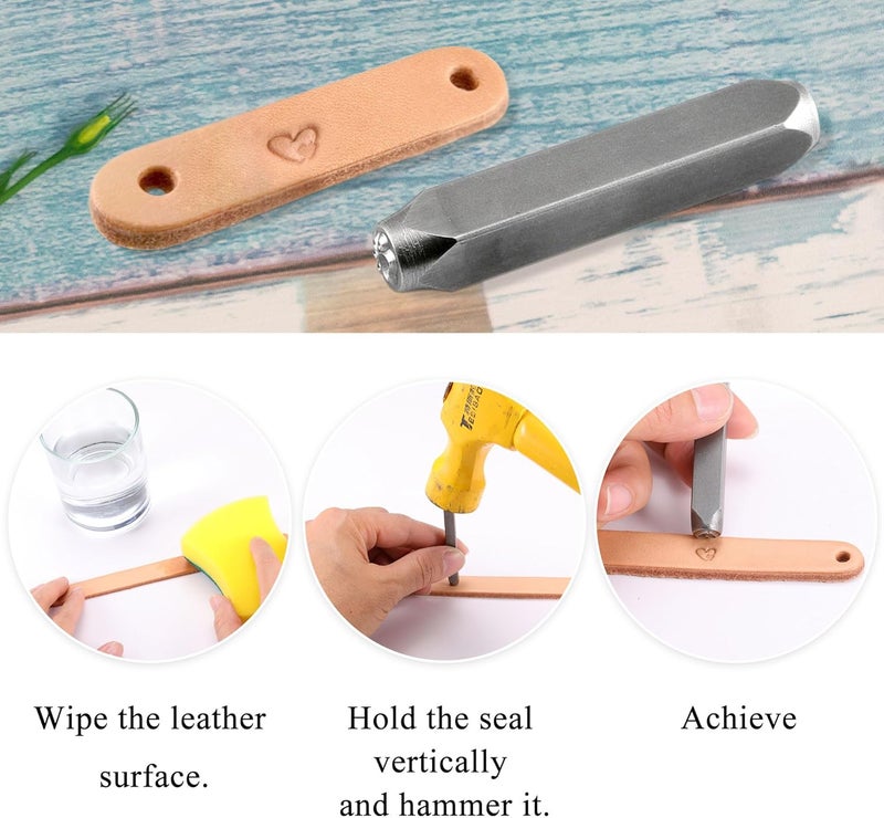 Yoption 6mm 1/4'' Double Heart Metal Stamp, Metal Punch Stamping Tool DIY Arts and Crafts Supplies for Stamping/Punching Jewelry, Clay, Leather, Wood - Image 4