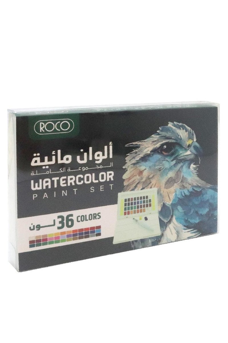 روكو مجموعة ألوان مائية لصندوق رسم ميداني للجيب، ٣٦ لونًا