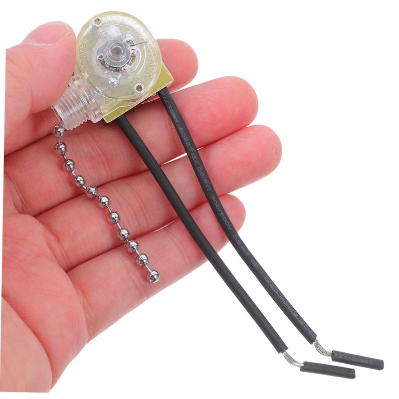 Silver Pull Chain Switch For Ceiling Fans Wall Lamps Bathroom Cabinet Lighting 3 Pack - Image 5