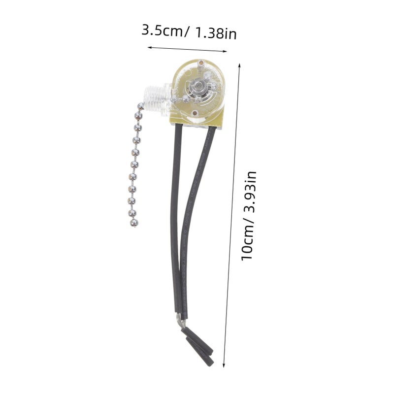 Silver Pull Chain Switch For Ceiling Fans Wall Lamps Bathroom Cabinet Lighting 3 Pack - Image 3
