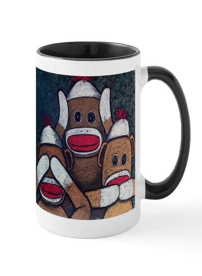 cafe press CafePress See No Evil Sock Monkeys Mugs 11 oz (325 ml) Ceramic Coffee Mug - Image 1
