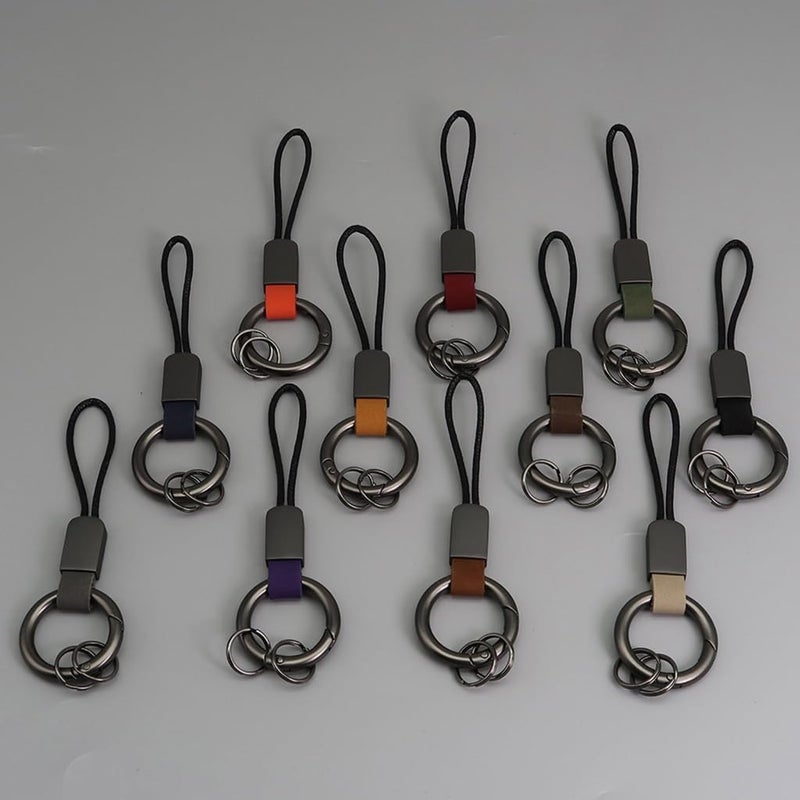 Simulated Leather Keychain With And Adjustable Wrist Strap Trendy Holder For Car Keys Organization - Image 3