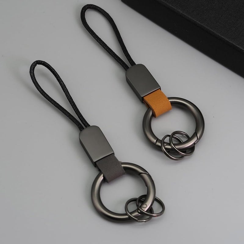 Simulated Leather Keychain With And Adjustable Wrist Strap Trendy Holder For Car Keys Organization - Image 5