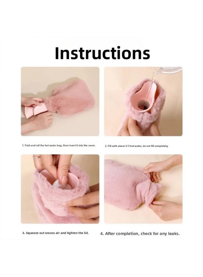 Hot Water Bottle with Soft Fleece Cover 2L Hot Water Bag for Cold - Image 4