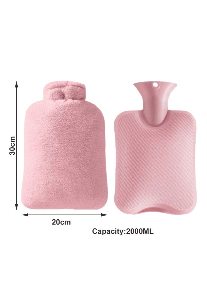 Hot Water Bottle with Soft Fleece Cover 2L Hot Water Bag for Cold - Image 3