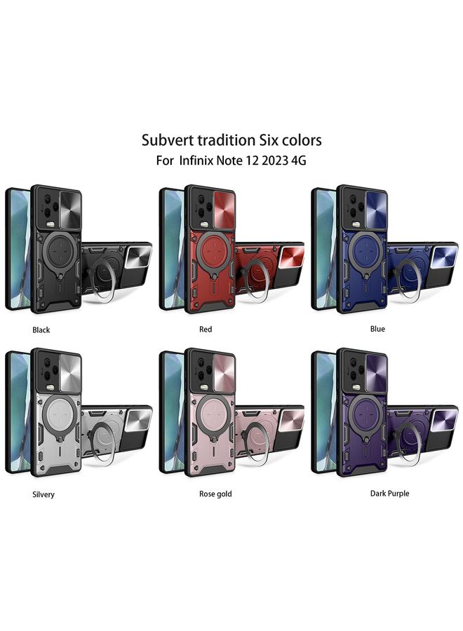 The Bros Phone Case For Infinix Note 12 4G CD Texture Sliding Camshield Magnetic Holder Phone Phone Case - Image 2