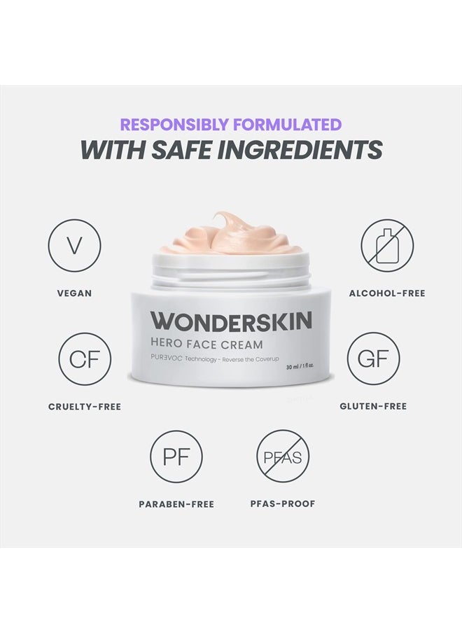 Wonderskin - Purevoc Hero Face Cream, Anti Wrinkle Moisturizing Face Cream, Hydrating Moisturizer for Women & Men, Anti Aging Daily Facial Moisturizer for Dry Skin - Image 1