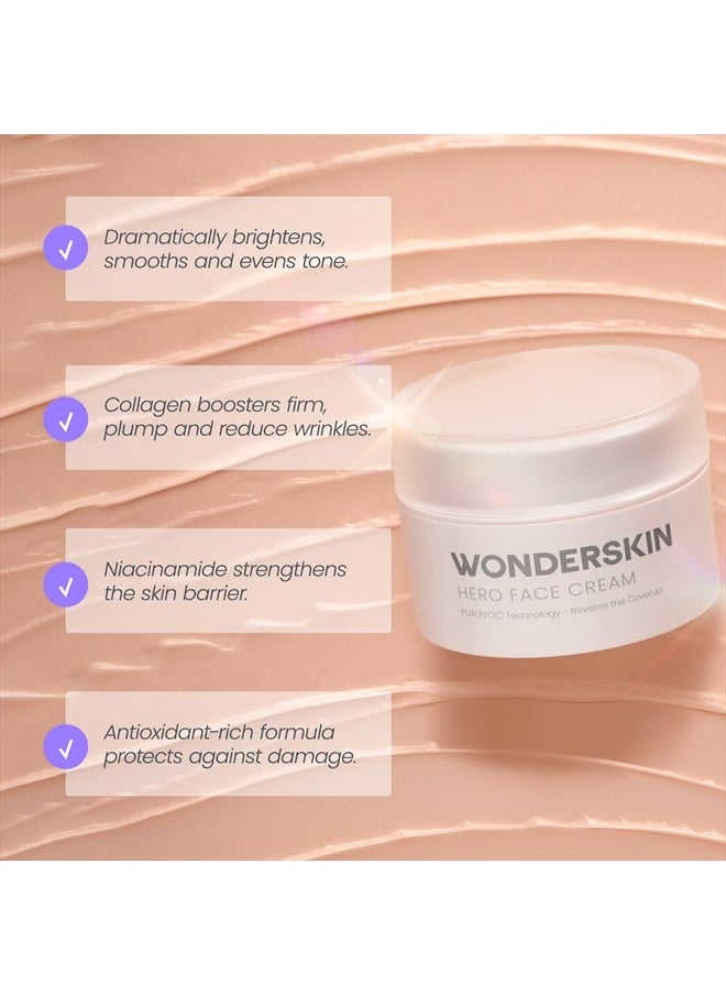 Wonderskin - Purevoc Hero Face Cream, Anti Wrinkle Moisturizing Face Cream, Hydrating Moisturizer for Women & Men, Anti Aging Daily Facial Moisturizer for Dry Skin - Image 1