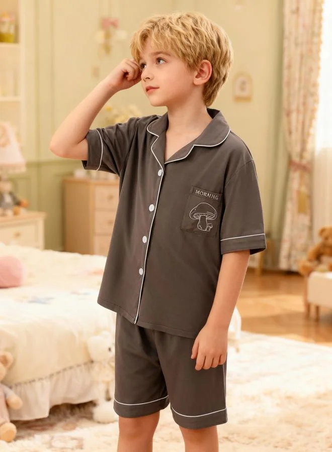 تايك تو مجموعة من بيجاما شورت وقميص بأزرار