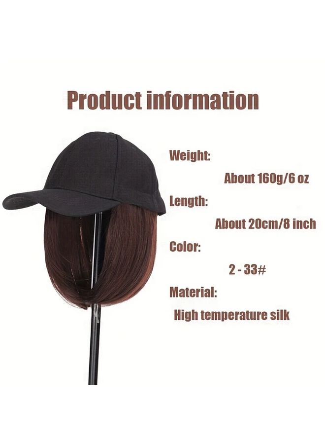Women Baseball Cap Wig Adjustable Snap Closure Heat Resistant Synthetic Hair AT118 9 6A - Image 4
