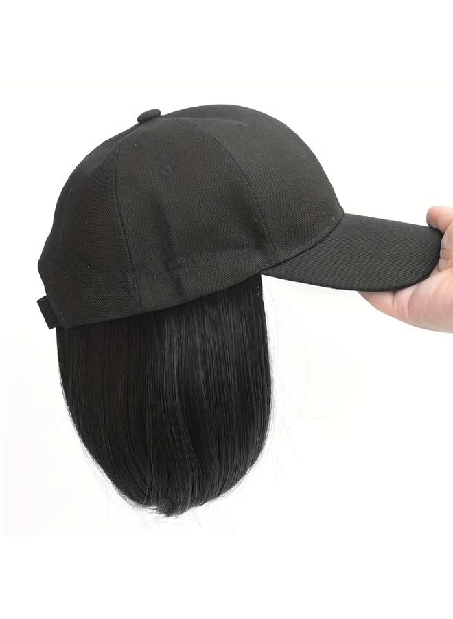 Women Baseball Cap Wig Adjustable Snap Closure Heat Resistant Synthetic Hair AT118 9 6A - Image 5